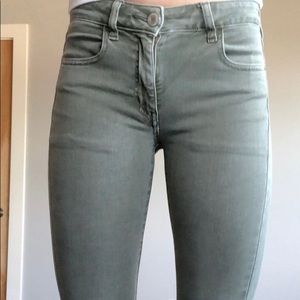 Army green skinny jeans